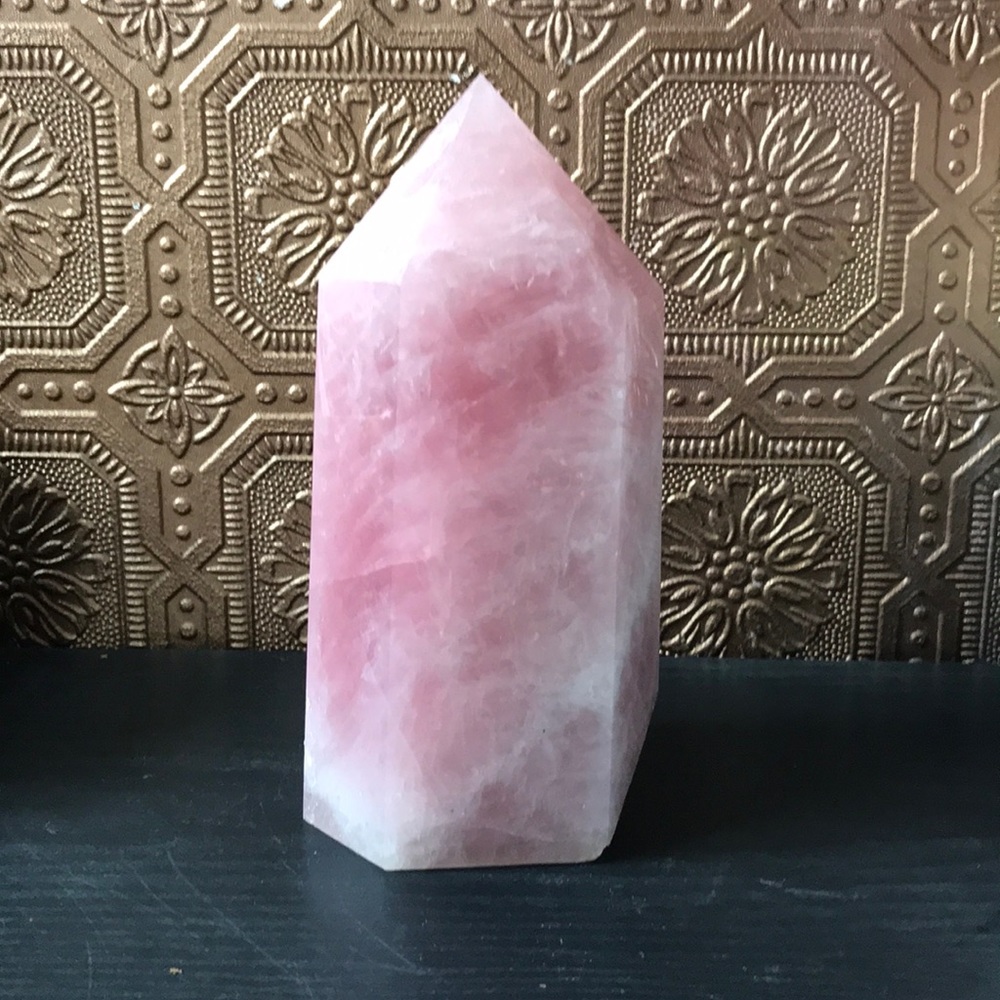 Large rose quartz crystal